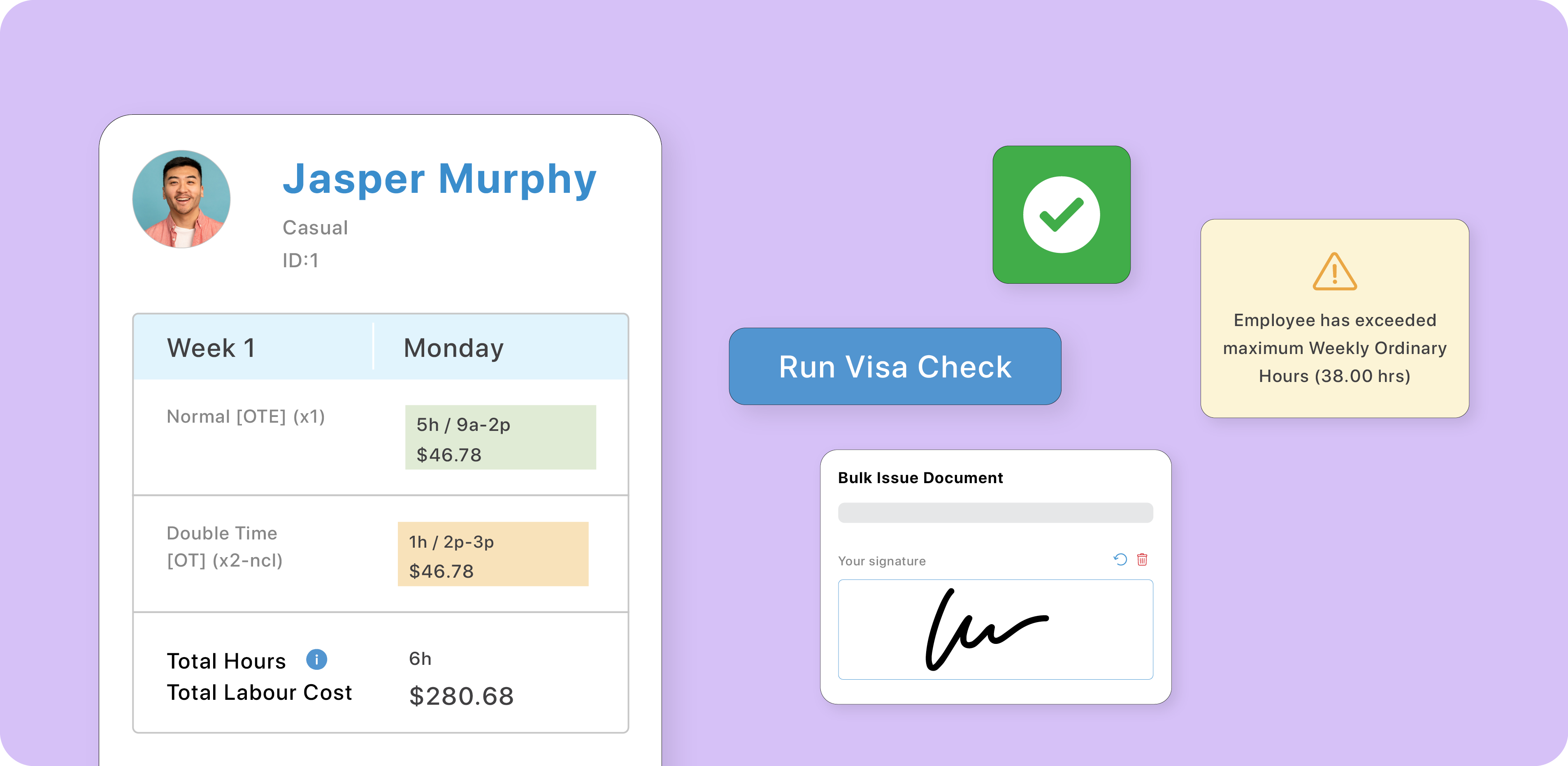 Onboarding and rostering software for workforce management